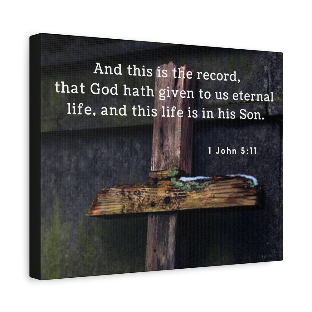 Scripture Walls The Record 1 John 5:11 Bible Verse Canvas Christian Wall Art